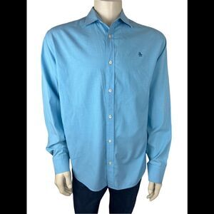 Men’s XXL Penguin Classic Fit Blue Long Sleeved Dress Shirt Excellent Condition